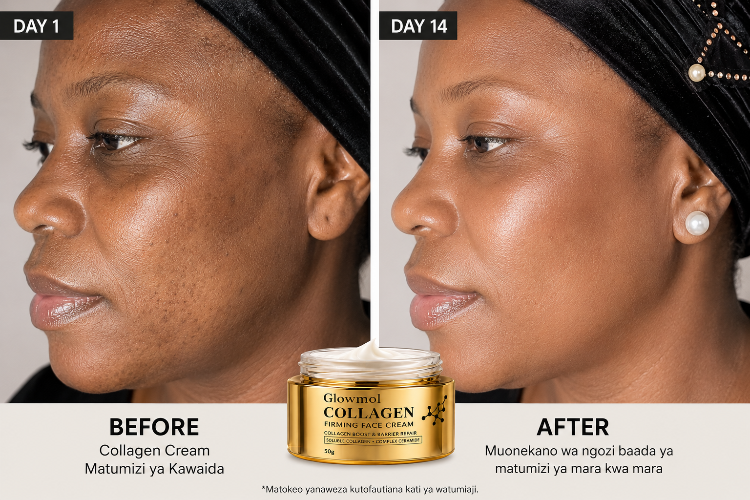 Before and After Glowmol